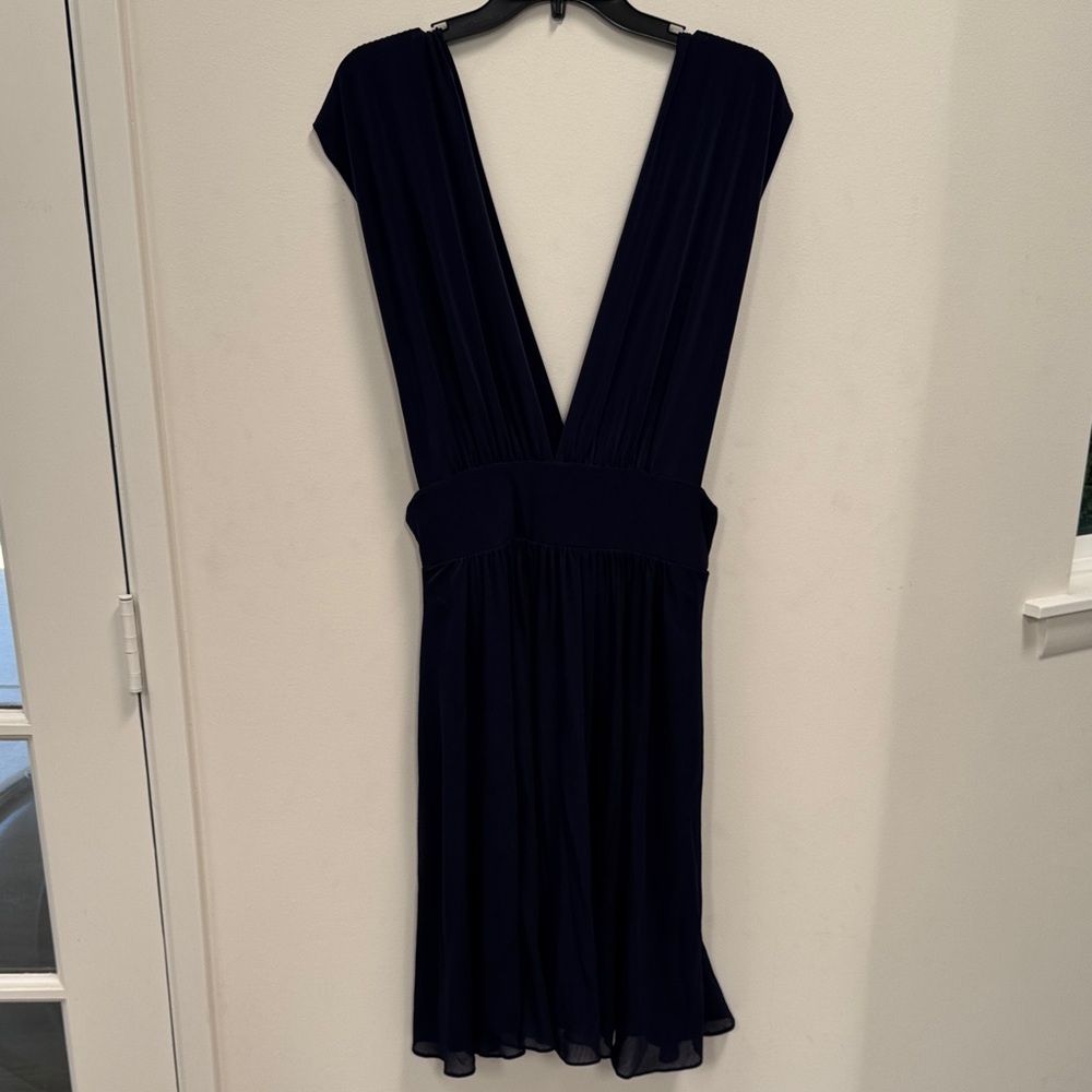 White House Black Market Deep Navy Backless Dress